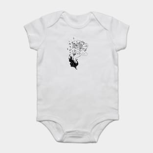 Witch With Wolves Line Artwork Baby Bodysuit